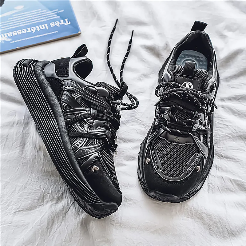 Yi Jiabao Anti Slip Wear Resistant Low Top Chunky Sneakers Men's-1