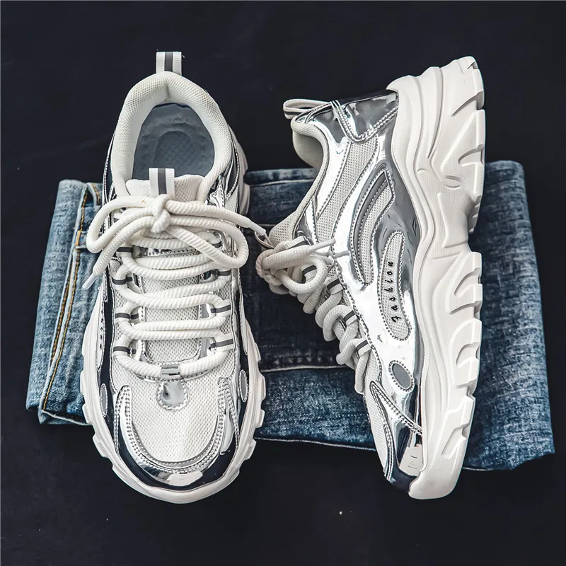Yi Jiabao Anti Slip Wear Resistant Low Top Chunky Sneakers Men's-14