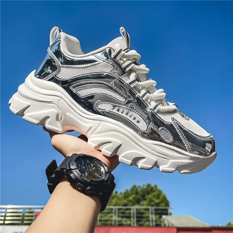 Yi Jiabao Anti Slip Wear Resistant Low Top Chunky Sneakers Men's-11