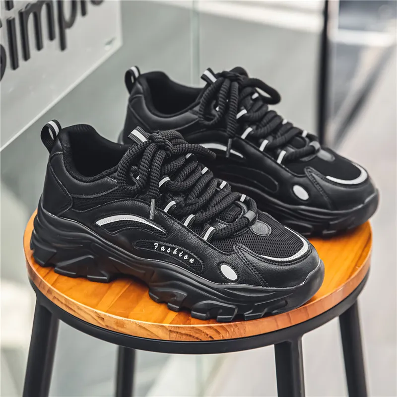 Yi Jiabao Anti Slip Wear Resistant Low Top Chunky Sneakers Men's-2