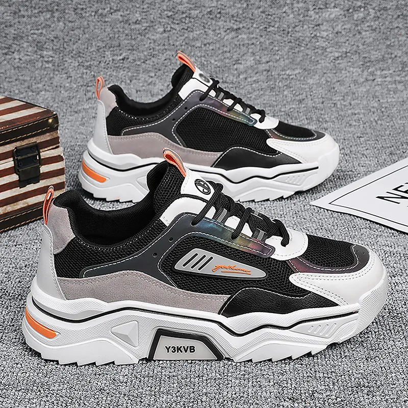 Yi Jiabao Slip Resistant, Abrasion Resistant, Breathable Low Top Chunky Sneakers Men's-4