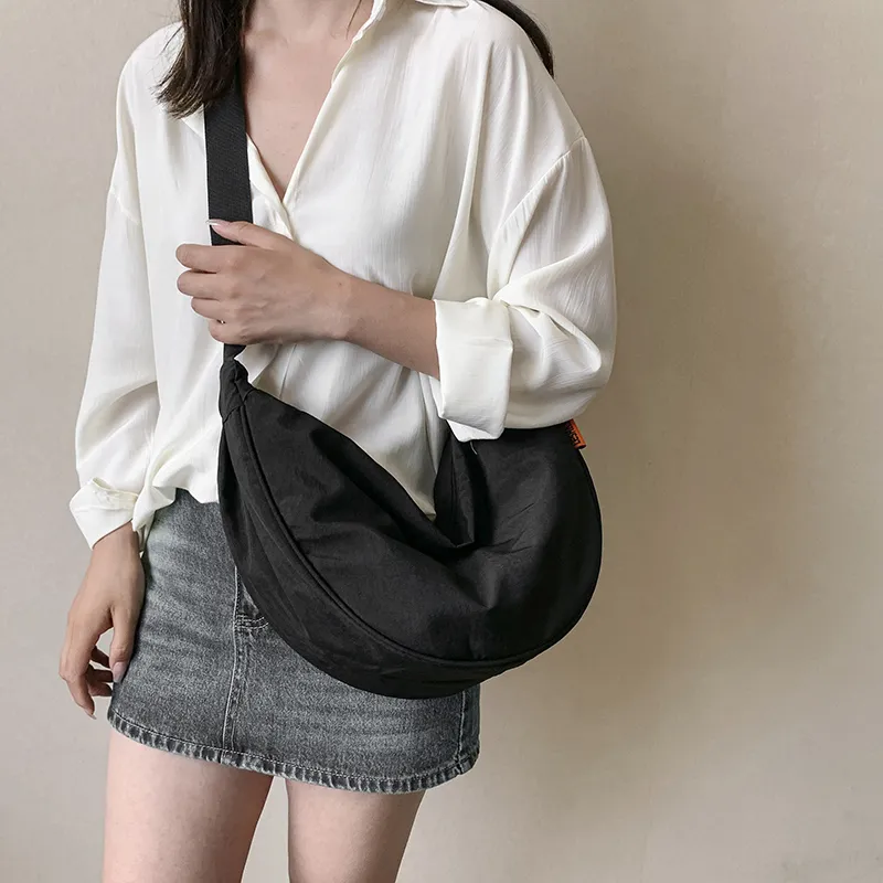 Alcohol Dragon Fabric Dumpling Bag Shoulder Bag Regular Unisex Green/Orange/Dark Blue/Light Blue/Black/Ecru-45