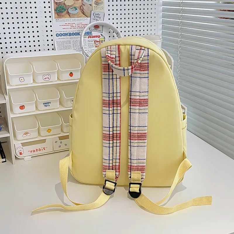 Alcohol Dragon Nylon Backpack Regular Women's Yellow/White/Green/Dark Blue-6
