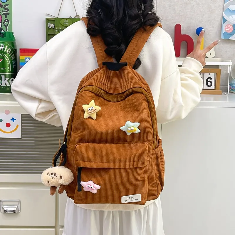 Alcohol Dragon Corduroy Backpack Women's Multicolor-19