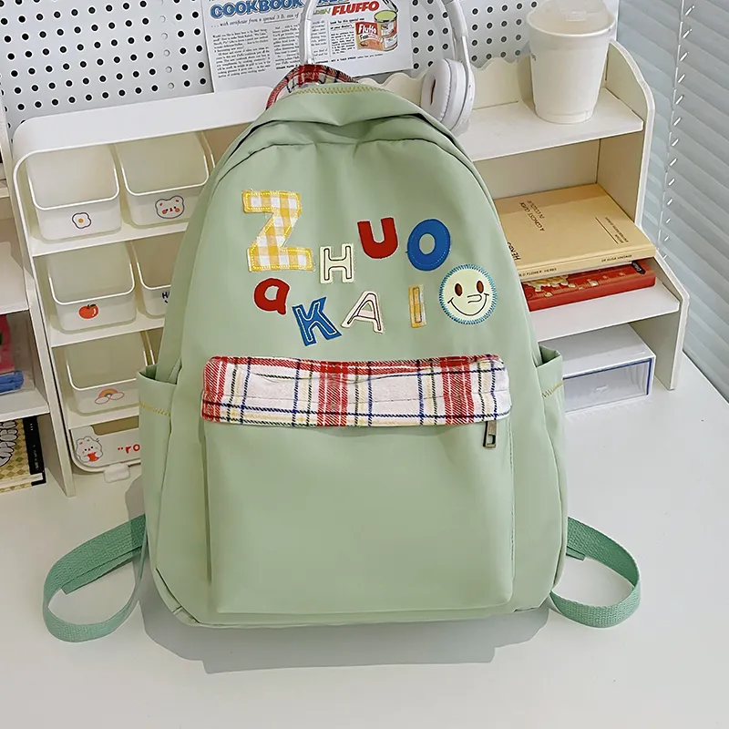 Alcohol Dragon Nylon Backpack Regular Women's Yellow/White/Green/Dark Blue-18