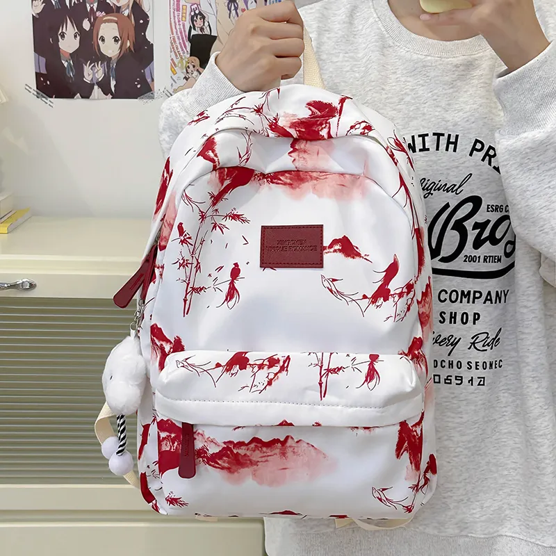 Alcohol Dragon Nylon Backpack Unisex Multicolor-7