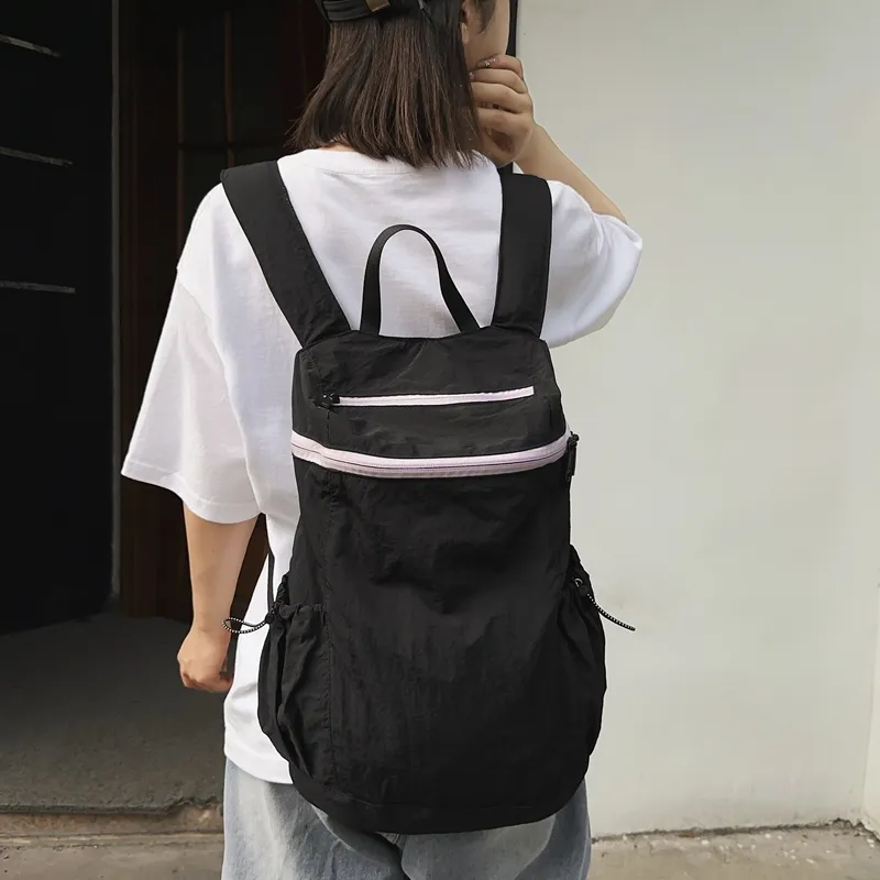 Alcohol Dragon Nylon Spell PU Backpack Regular Women's Black/White/Silver-13