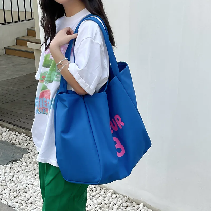 HCXK Canvas Bag, Shoulder Bag Regular Women's Pink/Blue/Yellow/Black/Red/Khaki-9