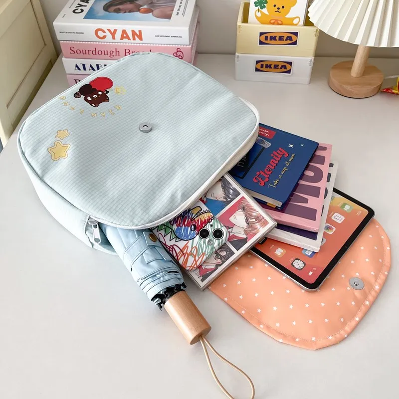 Alcohol Dragon Composite Cloth Backpack Women's Blue/Pink/Yellow/Green-23