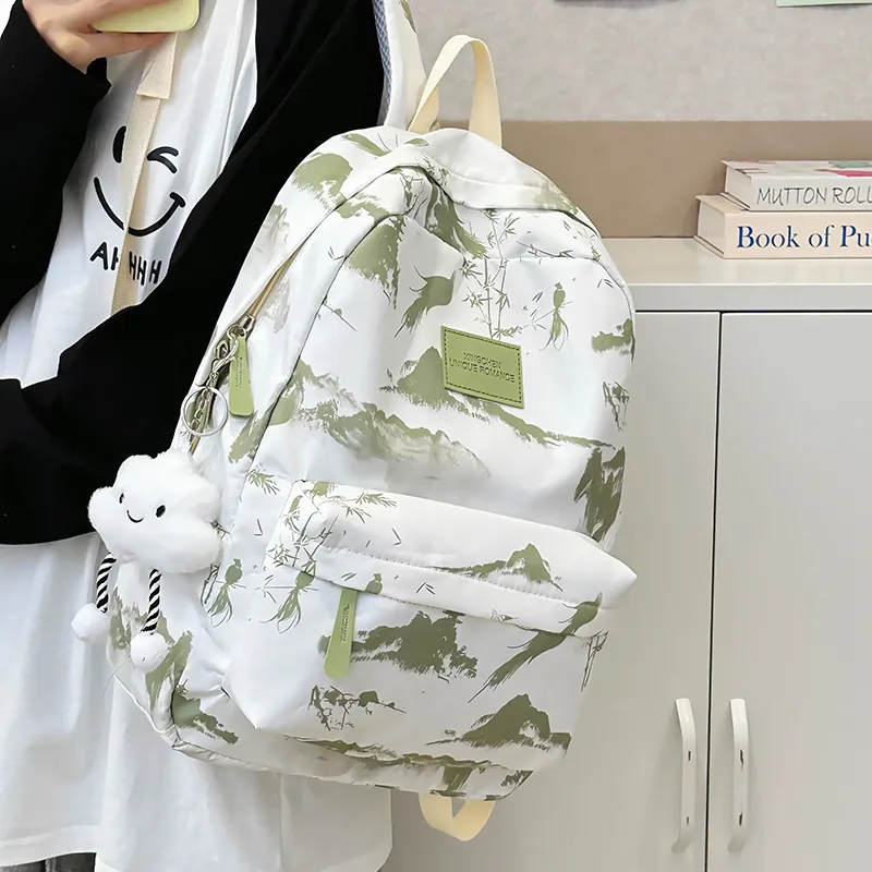 Alcohol Dragon Nylon Backpack Unisex Multicolor-25