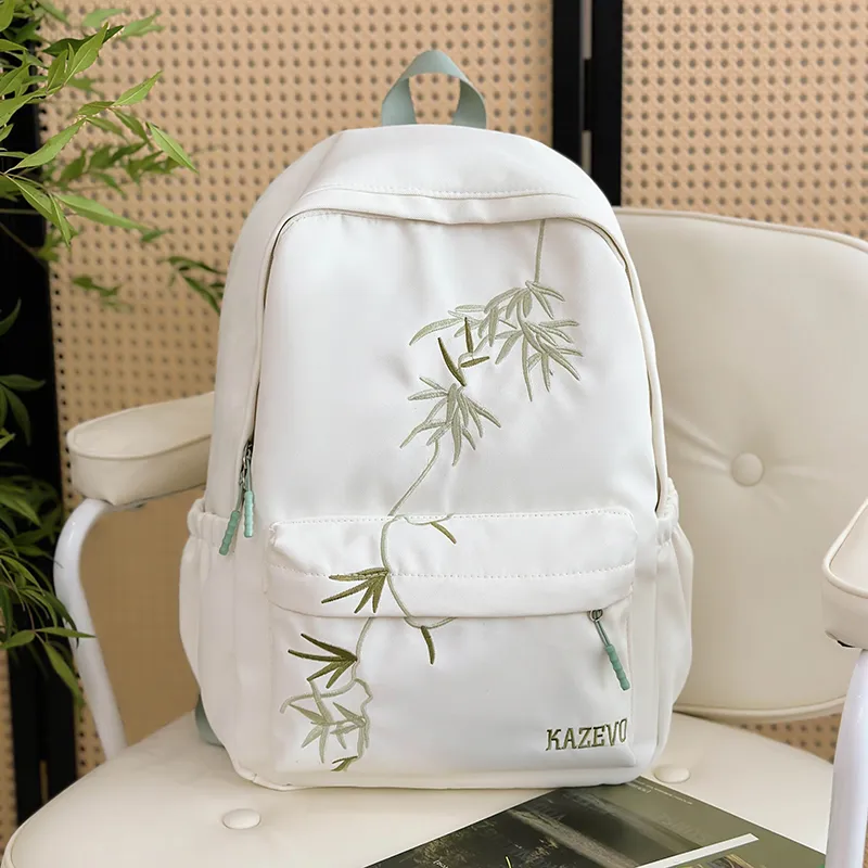 Alcohol Dragon Polyester Backpack Women's White/Black/Khaki-1