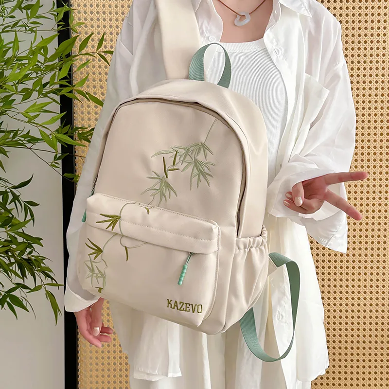 Alcohol Dragon Polyester Backpack Women's White/Black/Khaki-20