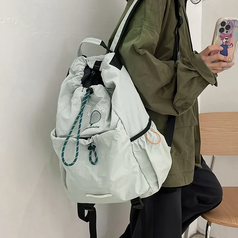 Alcohol Dragon Nylon Backpack Regular Women's Black/Green-13
