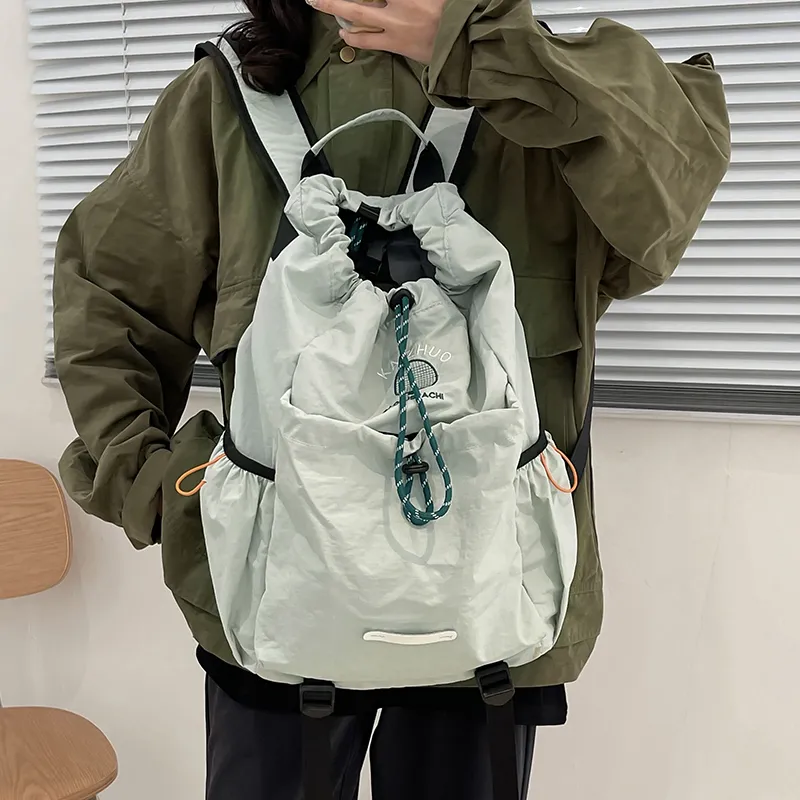 Alcohol Dragon Nylon Backpack Regular Women's Black/Green-11