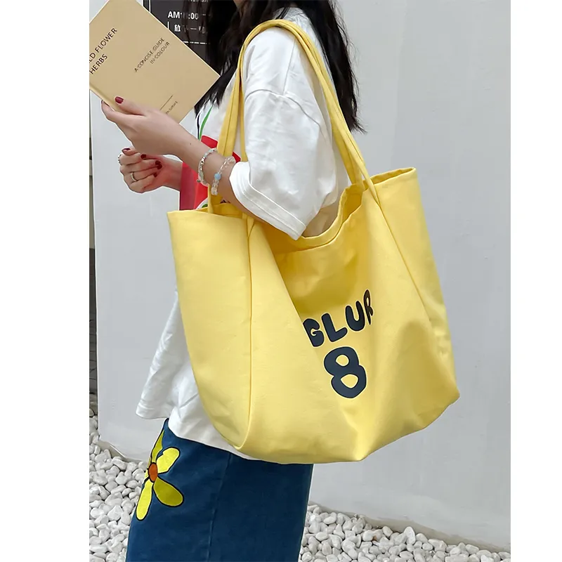 HCXK Canvas Bag, Shoulder Bag Regular Women's Pink/Blue/Yellow/Black/Red/Khaki-19