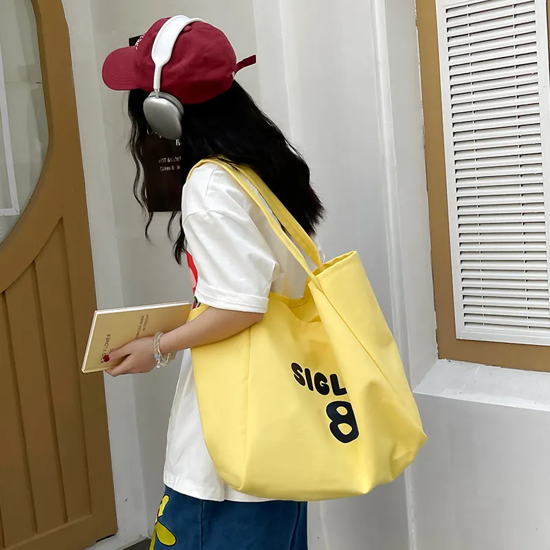 HCXK Canvas Bag, Shoulder Bag Regular Women's Pink/Blue/Yellow/Black/Red/Khaki-24