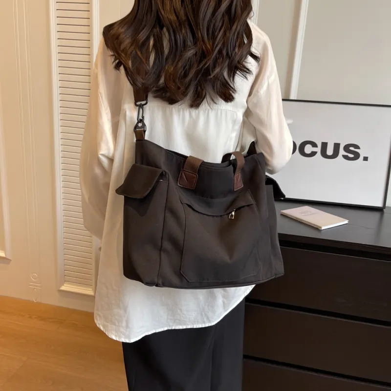 Alcohol Dragon Fabric Crossbody Bag, Shoulder Bag Women's Black/Khaki/Ecru-3