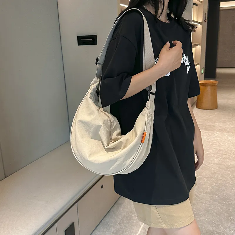 Alcohol Dragon Fabric Dumpling Bag Shoulder Bag Regular Unisex Green/Orange/Dark Blue/Light Blue/Black/Ecru-51