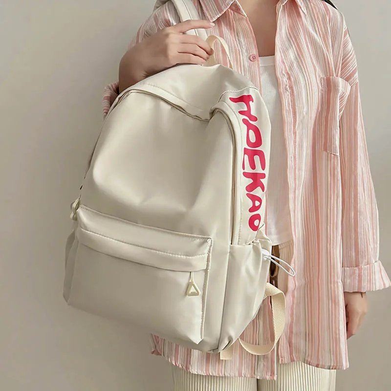 Alcohol Dragon Nylon Backpack Women's Pink/White/Black/Yellow/Green-17