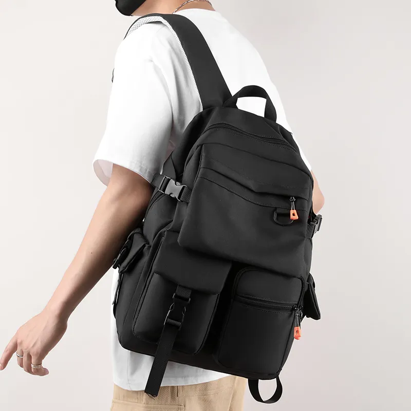 Alcohol Dragon Nylon Backpack Regular Men's Black/Gray-8
