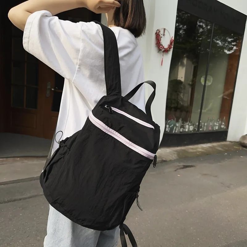 Alcohol Dragon Nylon Spell PU Backpack Regular Women's Black/White/Silver-3