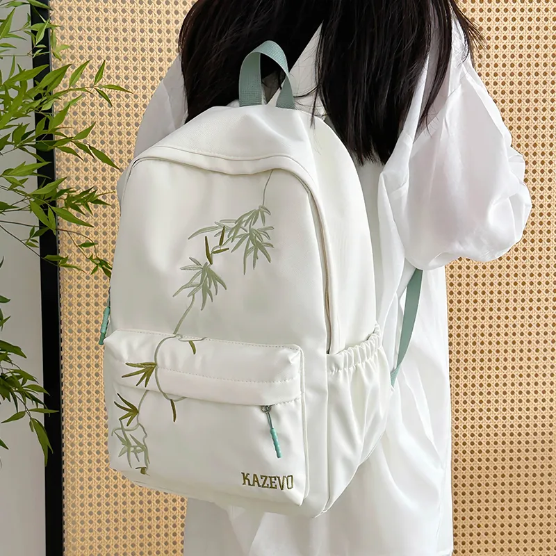 Alcohol Dragon Polyester Backpack Women's White/Black/Khaki-6