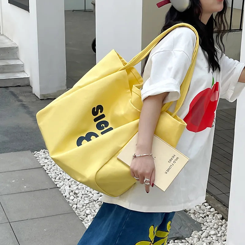 HCXK Canvas Bag, Shoulder Bag Regular Women's Pink/Blue/Yellow/Black/Red/Khaki-20