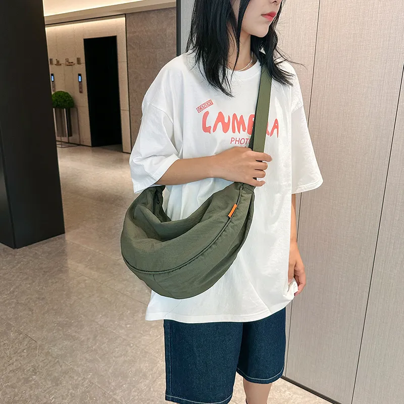 Alcohol Dragon Fabric Dumpling Bag Shoulder Bag Regular Unisex Green/Orange/Dark Blue/Light Blue/Black/Ecru-7