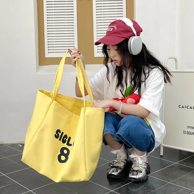 HCXK Canvas Bag, Shoulder Bag Regular Women's Pink/Blue/Yellow/Black/Red/Khaki-25