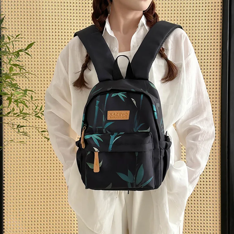 Alcohol Dragon Polyester Backpack Regular Unisex White/Black-9