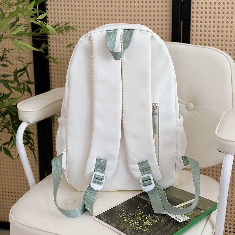 Alcohol Dragon Polyester Backpack Women's White/Black/Khaki-3