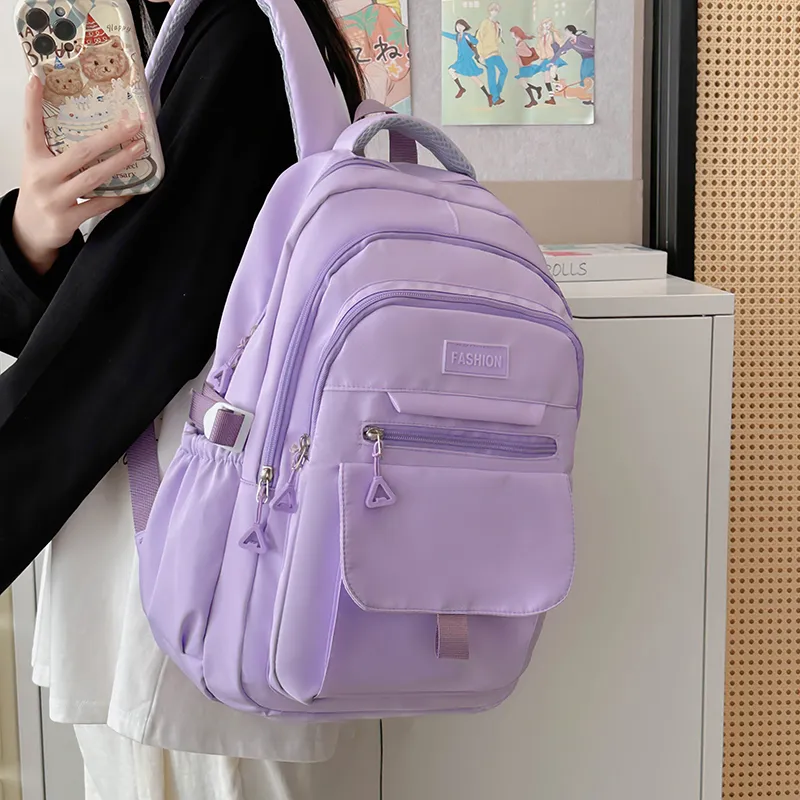 Alcohol Dragon Nylon Backpack Regular Women's White/Blue/Black/Purple/Gray-26