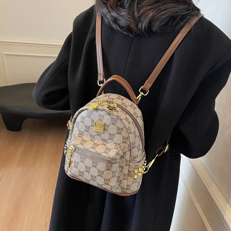 Alcohol Dragon PU Backpack Women's Ecru/Pink/Brown/Black/Coffee-28
