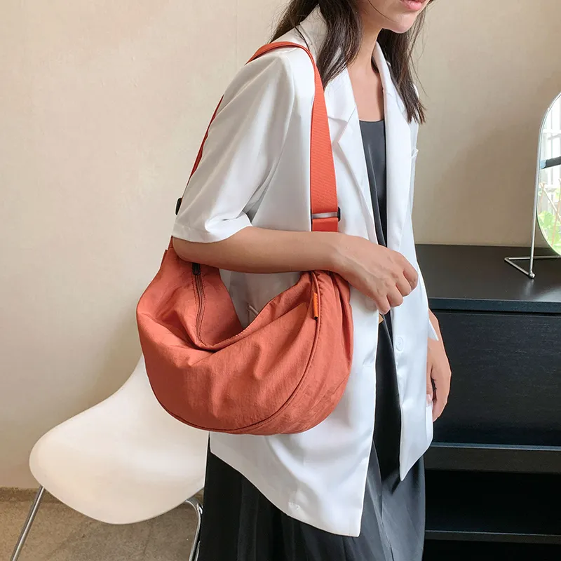 Alcohol Dragon Fabric Dumpling Bag Shoulder Bag Regular Unisex Green/Orange/Dark Blue/Light Blue/Black/Ecru-22