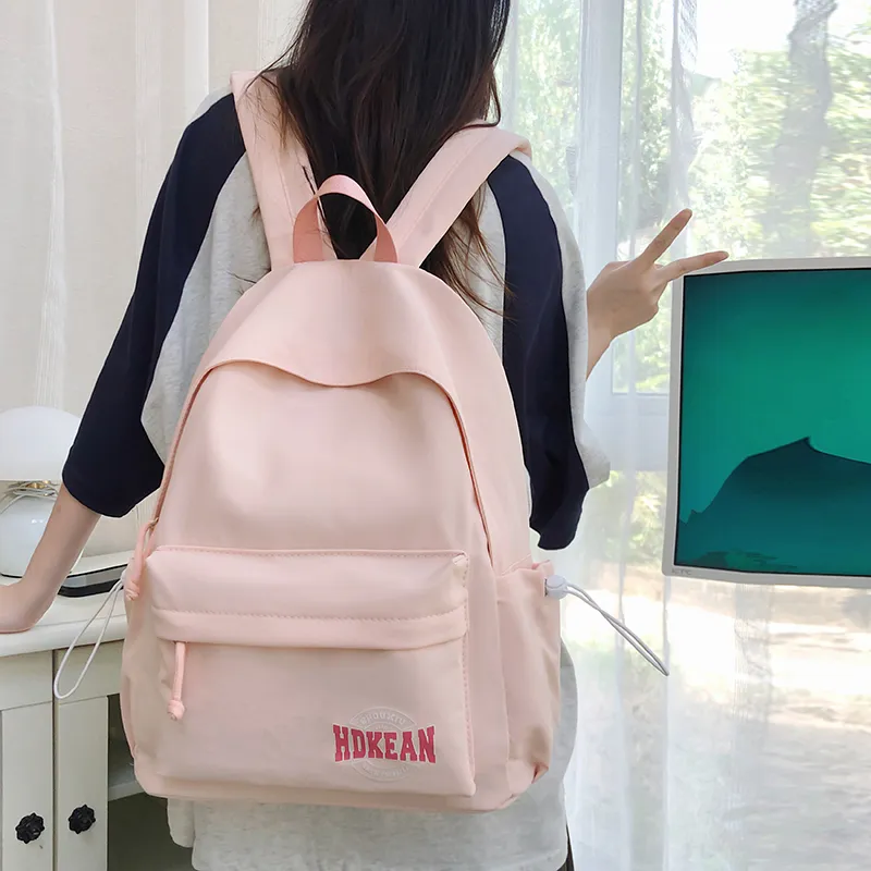 Alcohol Dragon Nylon Backpack Regular Unisex Black White Pink/Red Blue-10