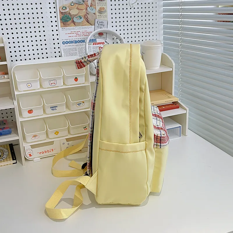 Alcohol Dragon Nylon Backpack Regular Women's Yellow/White/Green/Dark Blue-3