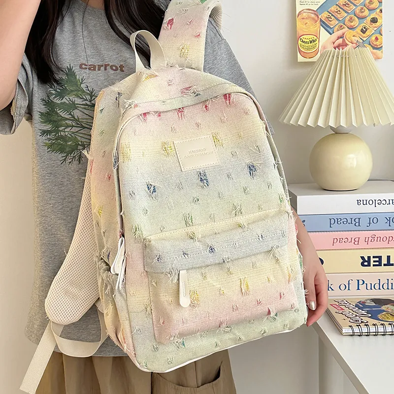 Alcohol Dragon Nylon Backpack Regular Women's Rectangular Block/Checkerboard/Stars-8