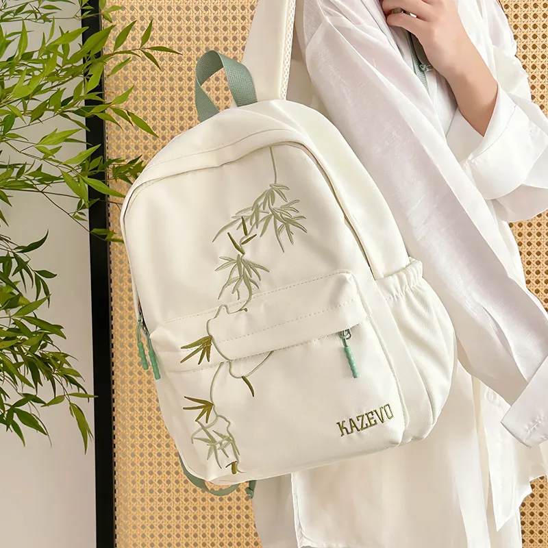 Alcohol Dragon Polyester Backpack Women's White/Black/Khaki-5