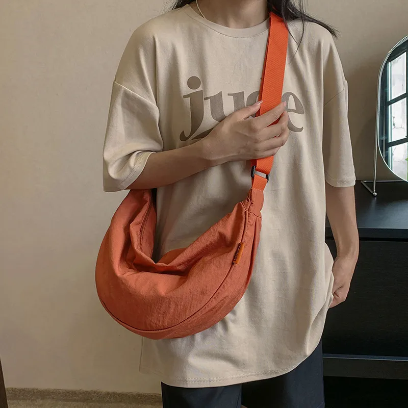 Alcohol Dragon Fabric Dumpling Bag Shoulder Bag Regular Unisex Green/Orange/Dark Blue/Light Blue/Black/Ecru-28