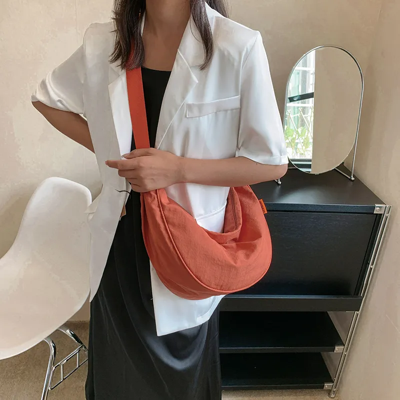 Alcohol Dragon Fabric Dumpling Bag Shoulder Bag Regular Unisex Green/Orange/Dark Blue/Light Blue/Black/Ecru-23