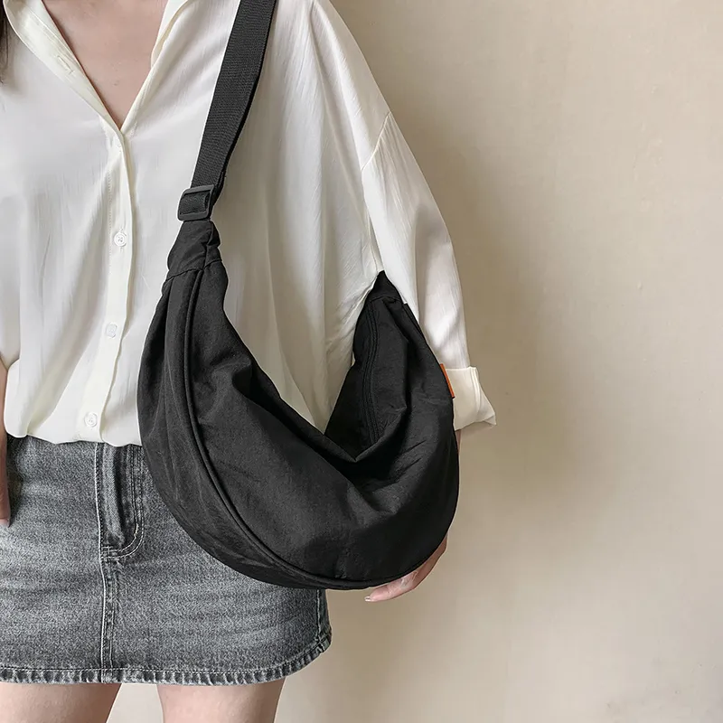 Alcohol Dragon Fabric Dumpling Bag Shoulder Bag Regular Unisex Green/Orange/Dark Blue/Light Blue/Black/Ecru-42