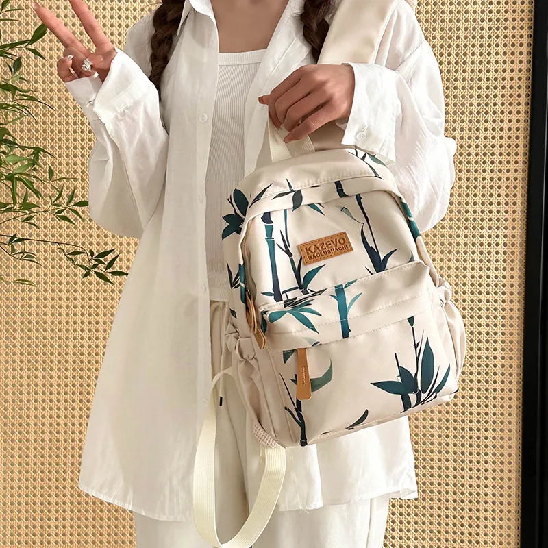 Alcohol Dragon Polyester Backpack Regular Unisex White/Black-3