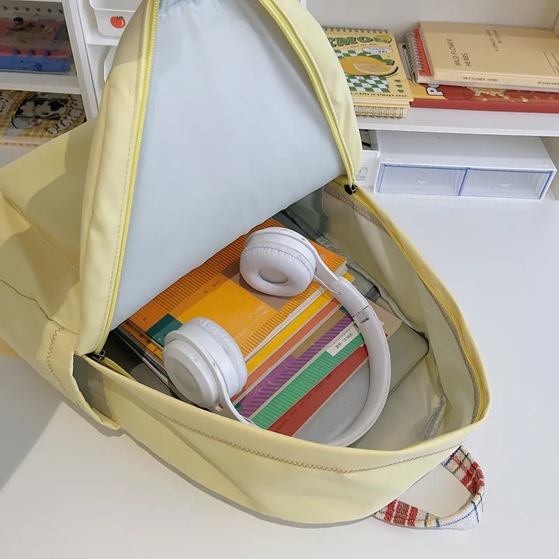 Alcohol Dragon Nylon Backpack Regular Women's Yellow/White/Green/Dark Blue-4
