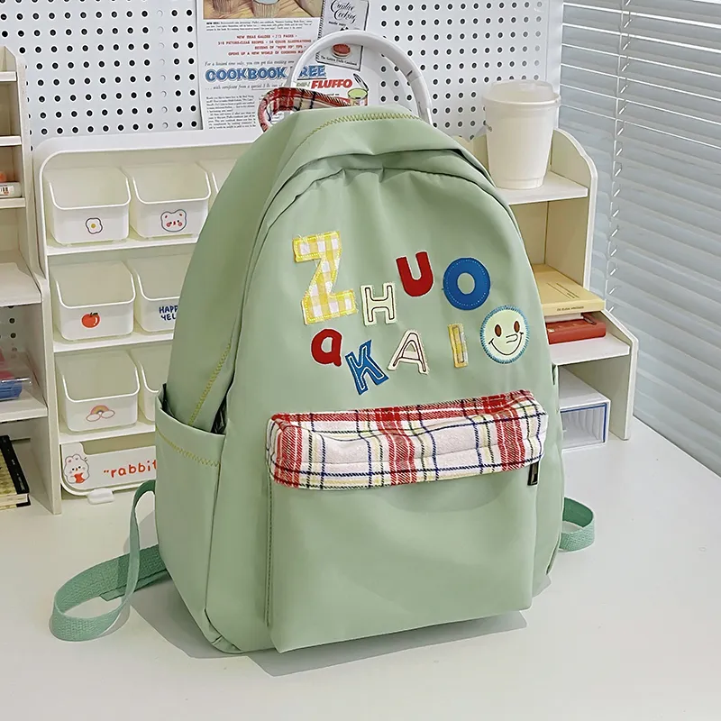 Alcohol Dragon Nylon Backpack Regular Women's Yellow/White/Green/Dark Blue-17