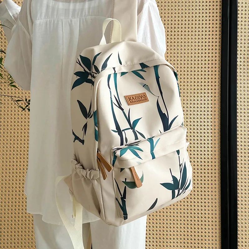 Alcohol Dragon Polyester Backpack Regular Unisex White/Black-6