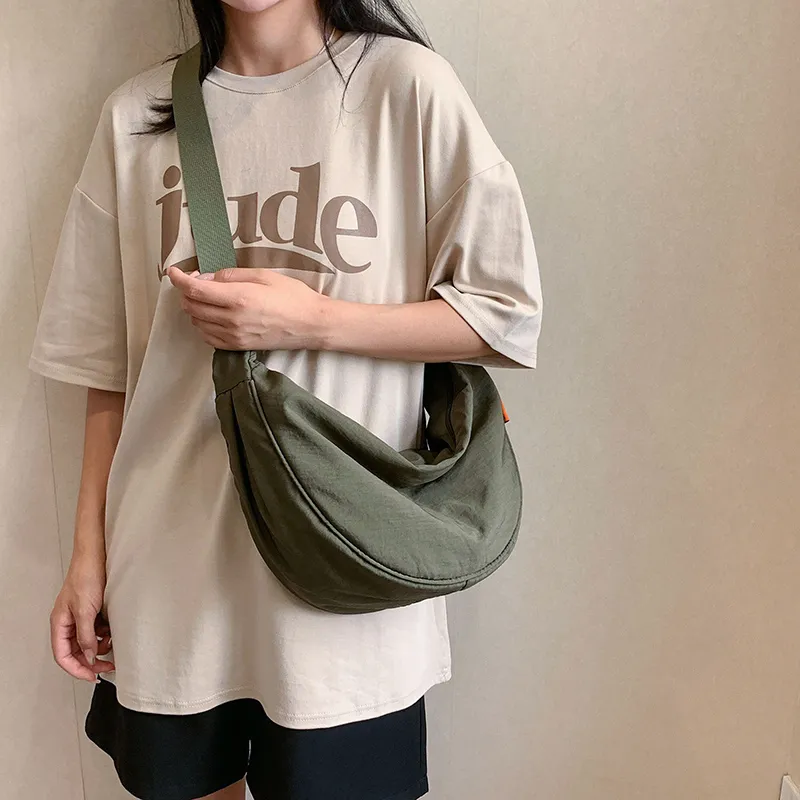 Alcohol Dragon Fabric Dumpling Bag Shoulder Bag Regular Unisex Green/Orange/Dark Blue/Light Blue/Black/Ecru-15