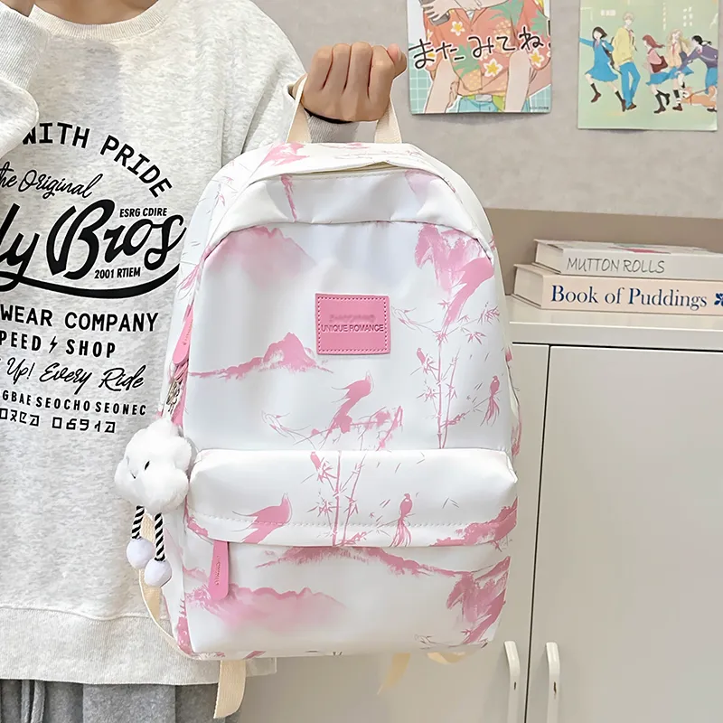 Alcohol Dragon Nylon Backpack Unisex Multicolor-18