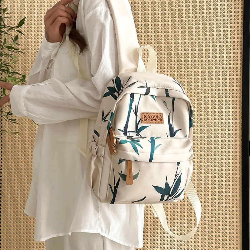 Alcohol Dragon Polyester Backpack Regular Unisex White/Black-1