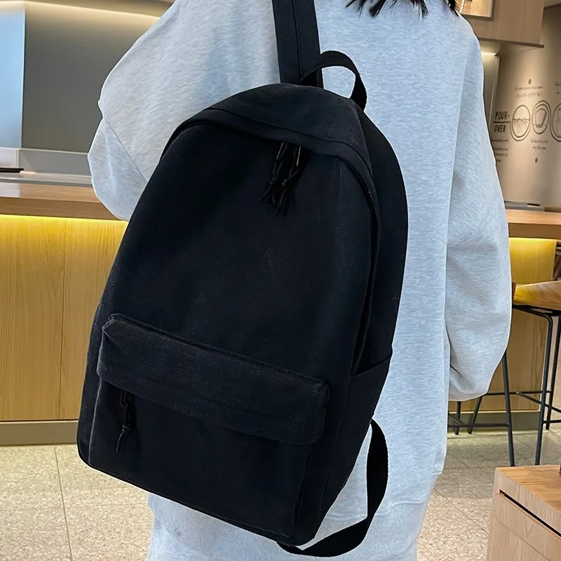Alcohol Dragon Canvas Canvas Bag Backpack Regular Women's Black/Beige-1