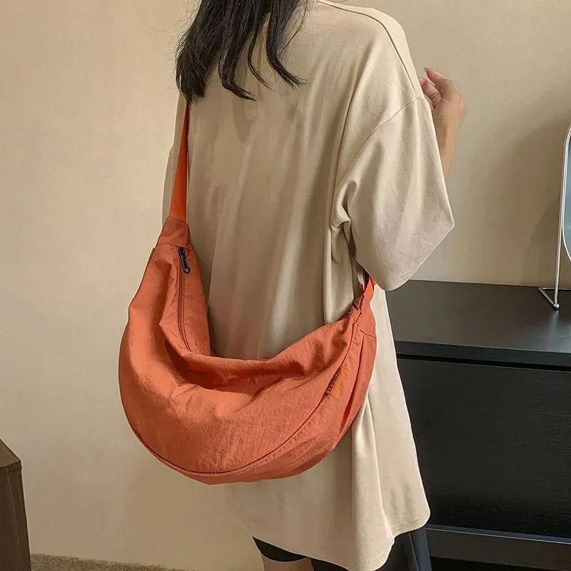 Alcohol Dragon Fabric Dumpling Bag Shoulder Bag Regular Unisex Green/Orange/Dark Blue/Light Blue/Black/Ecru-31